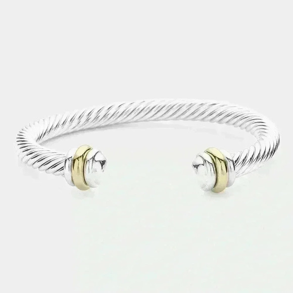 Jewelry - Two Tone Cable Cuff Bracelet